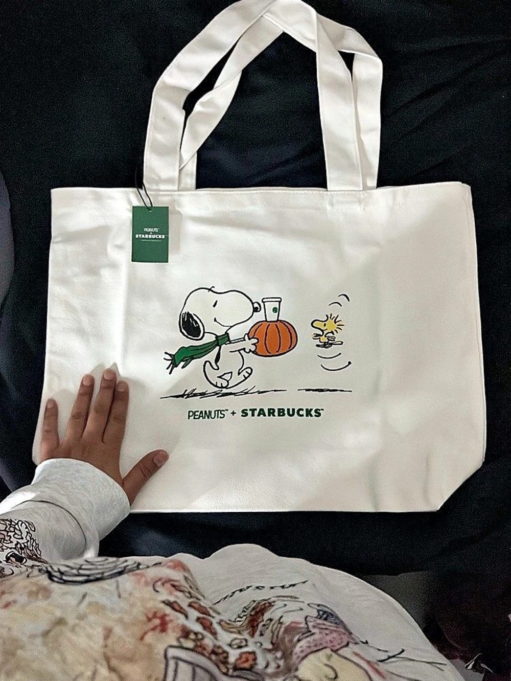 Starbucks Peanuts + Starbucks Snoopy Tote Bag Peanuts + Bag in White NWT